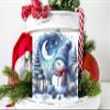 Christmas Ornament Wood Mini Sign, Wall Art Wood Kitchen Sign, Tier Tray Decor Sign (Blue Snowman) view 3