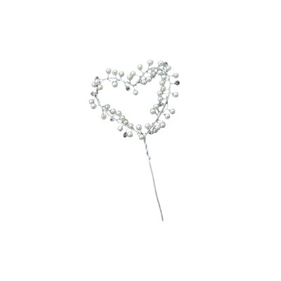 LABRIMP Heart Shaped Cake Topper Elegant Silver Wedding Cake Decoration for Bridal Showers Engagements Birthdays and for Romantic Celebrations