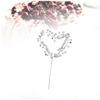 LABRIMP Heart Shaped Cake Topper Elegant Silver Wedding Cake Decoration for Bridal Showers Engagements Birthdays and for Romantic Celebrations view 3