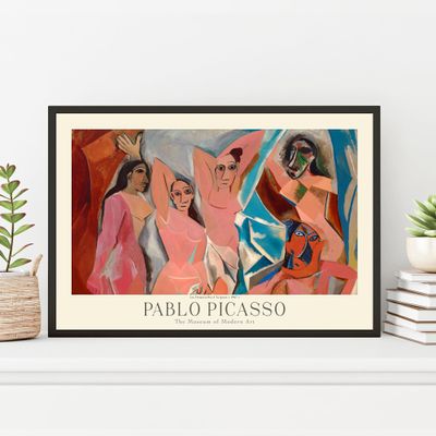 Pablo Picasso Poster Prints, Pablo Picasso Prints Museum Gallery Exhibition Poster, Pablo Picasso Paintings, Pablo Picasso Art Works, Pablo Picasso Prints, Pablo Picasso Exhibition Poster, Vintage Print, Home Wall Art, Office Wall Decor (Les Demoisel
