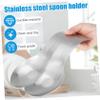 Hoement Serving Spoons Rest Silverware Spoons Rack Holder Stainless Steel Utensil Tray view 3