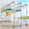 Stainless Steel Laundry Drying Rack, Foldable Freestanding Airer, Space-Saving Laundry Rack, With Sock Clips, Foldable &Length Adjustable, for Shoes, Socks, Underwear, Extendable Clothing Dryer Rack(2 view 2