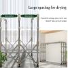 Stainless Steel Laundry Drying Rack, Foldable Freestanding Airer, Space-Saving Laundry Rack, With Sock Clips, Foldable &Length Adjustable, for Shoes, Socks, Underwear, Extendable Clothing Dryer Rack(2 view 3