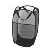 BUGUUYO 2pcs Mesh Laundry Basket Black Foldable College Laundry Hamper Sturdy Frame Easy to Carry for view 1