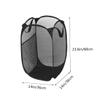 BUGUUYO 2pcs Mesh Laundry Basket Black Foldable College Laundry Hamper Sturdy Frame Easy to Carry for view 2