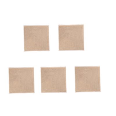 CIYODO 5pcs Burlap Jute Lace Table Mats for Wedding and Home Decor Natural Lace Trim for Dinnerware and Cup