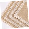 CIYODO 5pcs Burlap Jute Lace Table Mats for Wedding and Home Decor Natural Lace Trim for Dinnerware and Cup view 2