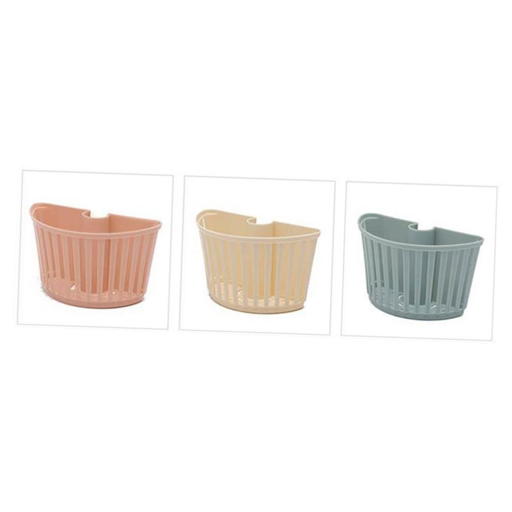 CIYODO 3pcs Sink Sponge Hanging Basket Light Blue Drain Storage Rack for Kitchen Faucet Punch Snap Button Design Space-saving Organizer for Clean Home Kitchen Setup