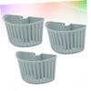 CIYODO 3pcs Sink Sponge Hanging Basket Light Blue Drain Storage Rack for Kitchen Faucet Punch Snap Button Design Space-saving Organizer for Clean Home Kitchen Setup view 3