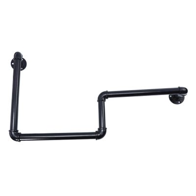 CORHAD 1pc Retro Wall-Mounted Iron Pipe Rack DIY Storage Shelf Open Bookshelf Industrial Wall Storage