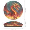 2 Pcs Glass Strong Fridge Magnets,Dragon King in Fire Print Funny Cute Refrigerator Magnets,Round Locker Magnets Refrigerator,Decorative Magnets for Whiteboard Office Fridge Kitchen Cabinet view 2