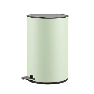 Trash Can Kitchen Pedal Trash Can Creative Household Living Room Bedroom Stainless Steel Garbage Bin Bathroom Kitchen Pedal Trash Can with Lid, 8 Liters / 2.1 Gallons Wastebasket for Office (Green )