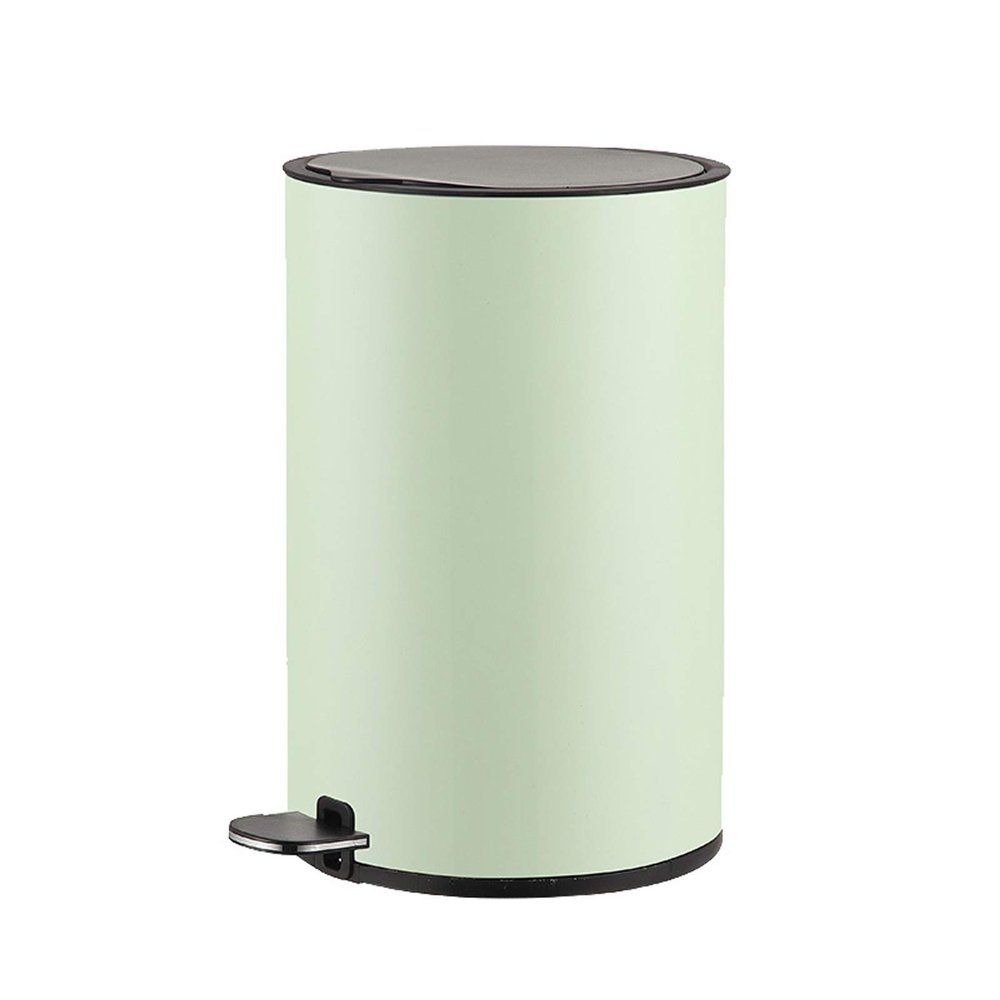 Trash Can Kitchen Pedal Trash Can Creative Household Living Room Bedroom Stainless Steel Garbage Bin Bathroom Kitchen Pedal Trash Can with Lid, 8 Liters / 2.1 Gallons Wastebasket for Office (Green )