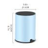 Trash Can Kitchen Pedal Trash Can Creative Household Living Room Bedroom Stainless Steel Garbage Bin Bathroom Kitchen Pedal Trash Can with Lid, 8 Liters / 2.1 Gallons Wastebasket for Office (Green ) view 2