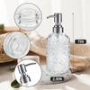 14 Oz Refillable Glass Soap Dispenser with Rust Proof Stainless Steel Pump, for Dispense Hand soap, Body wash, Lotion view 2