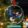 Personalized Bald Eagle Lover Glass Christmas Ornament, Bald Eagle Bird Xmas Ornaments Gift for Men Women Family, Beautiful Bald Eagle Christmas Ornament, Custom Name Bald Eagle Lover Glass Ornaments view 2