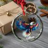 Personalized Bald Eagle Lover Glass Christmas Ornament, Bald Eagle Bird Xmas Ornaments Gift for Men Women Family, Beautiful Bald Eagle Christmas Ornament, Custom Name Bald Eagle Lover Glass Ornaments view 4