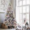 7.5ft Prelit Christmas Tree, Snow Flocked Artificial Spruce Tree with 480 LED Lights & 1117 Tips, Easy Assembly Hinged Branches & Foldable Stand view 2