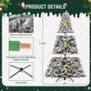 7.5ft Prelit Christmas Tree, Snow Flocked Artificial Spruce Tree with 480 LED Lights & 1117 Tips, Easy Assembly Hinged Branches & Foldable Stand view 4