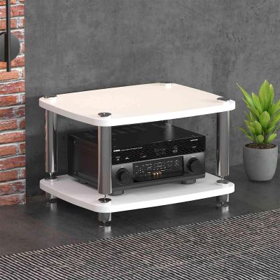 KUKIXKK Entertainment Stereo Components Rack, with Ample Storage4-Tier Media Stand Corner ShelfGaming Shelffor Living, Gaming, Recording Room.for Record Player