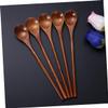 BIUDECO Elegant Kitchen Tools 5 Pieces Natural Wooden Spoons Tea Spoons for Hot Tea view 2