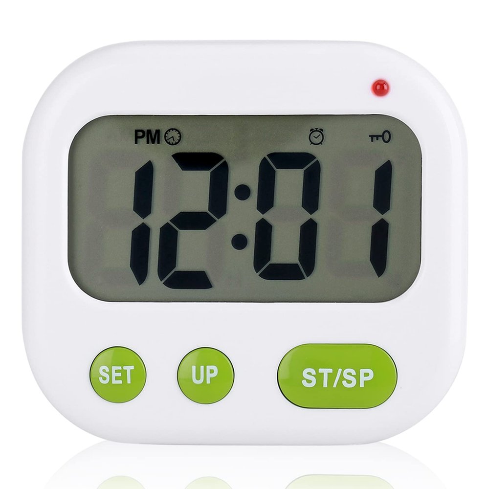 Timer, Kitchen Timer Timers for Classroom Music Vibration Digital LCD LED Alarm Clock with Backlight Digital Kitchen Timer Loud Alarm