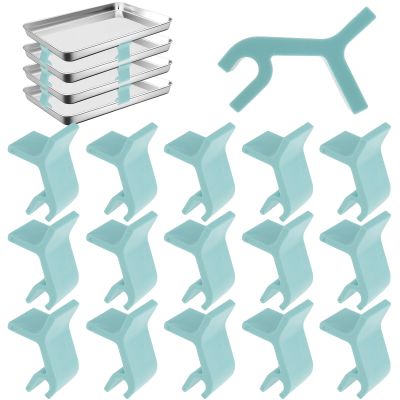 16Pcs Baking Sheet Stackers Set, Space-Saving Baking Tray Stackers, Reusable Trays Stacking Holder, Cookie Sheet Pan Stacking Clips, Multipurpose Layered Tray Holder Stackers for Freeze Dryer Trays