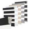 Persilux No Drill No Tool Zebra Blinds Dual Layer Privacy for Day and Night Window Blinds Light Filtering Cordless Shades for Windows,Easy to Install Thermal Insulated,Black,66.5" W x 84" H view 1