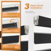 Persilux No Drill No Tool Zebra Blinds Dual Layer Privacy for Day and Night Window Blinds Light Filtering Cordless Shades for Windows,Easy to Install Thermal Insulated,Black,66.5" W x 84" H view 3