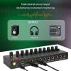 Zopsc 10 Channel Line Mixer, Stereo Mixer with RGB Light, Low Noise, for Guitar Keyboard Drum Stage Mixing, Mono Switching Output, DC 5V Power, Metal Housing view 4