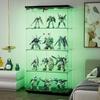 Maotifeys 64" Glass Cabinet, 4 Shelves Glass Display Cabinet with LED Lights, Glass Storage Cabinet with 2 Doors, Curio Cabinet Toy Organizers Rack, Display Shelf, Kids Bookshelf for Bedroom, Black view 1