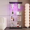 Maotifeys 64" Glass Cabinet, 4 Shelves Glass Display Cabinet with LED Lights, Glass Storage Cabinet with 2 Doors, Curio Cabinet Toy Organizers Rack, Display Shelf, Kids Bookshelf for Bedroom, Black view 2