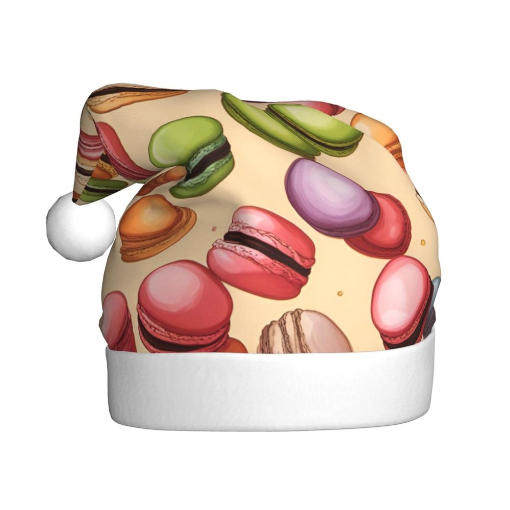 Juandeng Macaron Biscuit Flavored Santa Hats Adult,Christmas Hat,Xmas Hat For New Year Festive Party Headdress Accessories