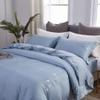 BCCCLLLSA Comforter Bedding Sets Tencel Silk Luxury Duvet Cover Bed Sheet Queen King Double Bed Linens SetTencel 4-Piece Home Textile Embroidery Hotel Bedding (A King) view 2