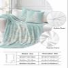 Aqua Christmas Tree Blanket and 18x18 Pillow Covers Set of 2,White Snowflakes Xmas Holiday Fleece Blanket Twin Size 60"x80" Decorative Throw Pillow Case,3 Piece Bedding Set for Couch Sofa Chair Bed view 3