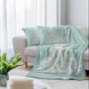 Aqua Christmas Tree Blanket and 18x18 Pillow Covers Set of 2,White Snowflakes Xmas Holiday Fleece Blanket Twin Size 60"x80" Decorative Throw Pillow Case,3 Piece Bedding Set for Couch Sofa Chair Bed view 4