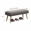 KaBuea Entryway Shoe Rack with Cushioned Seat & Metal Legs, Shoe Bench for Bedroom, Shoe Bench w/Faux Leather Top Bed Bench view 2