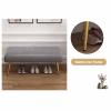 KaBuea Entryway Shoe Rack with Cushioned Seat & Metal Legs, Shoe Bench for Bedroom, Shoe Bench w/Faux Leather Top Bed Bench view 3