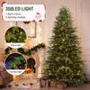 7.5ft Prelit Christmas Tree with Lights, Artificial Spruce with 350 LEDs & 2003 Tips, Hinged Xmas Trees, Easy Assembly & Foldable Metal Stand view 3