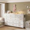 EnHomee Dressser for Bedroom Dresser with 16 Drawers TV Stand for Bedroom for 60" TV Long Dressers & Chests of Drawers Large Dresser with Charging Station, 51.5" W*11.7" D*34.6" H, White view 2
