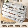 EnHomee Dressser for Bedroom Dresser with 16 Drawers TV Stand for Bedroom for 60" TV Long Dressers & Chests of Drawers Large Dresser with Charging Station, 51.5" W*11.7" D*34.6" H, White view 4