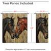 Horse Head Blackout Curtains for Girls Boys Kids Home Decor, Animal Brown Red Horses Farmhouse Wooden Grommet Thermal Insulated Drapes Darkening Window Curtain for Bedroom Living Room, 63 x 63 Inch view 3
