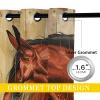 Horse Head Blackout Curtains for Girls Boys Kids Home Decor, Animal Brown Red Horses Farmhouse Wooden Grommet Thermal Insulated Drapes Darkening Window Curtain for Bedroom Living Room, 63 x 63 Inch view 4
