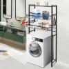 WXLTSGM 3 Tier Washing Machine Shelf, Multifunctional Laundry Room Storage Shelf, Over Washer and Dryer Shelves Space Saving Organizer for Storing Paper Towels, Cleaning Supplies, Cosmetics (Black) view 3