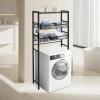 WXLTSGM 3 Tier Washing Machine Shelf, Multifunctional Laundry Room Storage Shelf, Over Washer and Dryer Shelves Space Saving Organizer for Storing Paper Towels, Cleaning Supplies, Cosmetics (Black) view 4