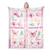 Custom Blanket with Name - Pink Butterfly Style - Personalized Blankets for Adults Teen Girls Customized Blanket Birthday Gifts for Daughter, Mom, Sister, Best Friend, Grandma Flannel Throw Blanket view 1