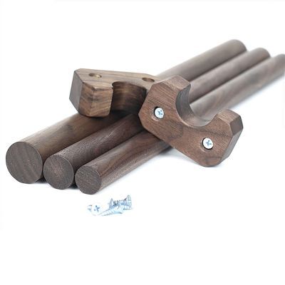 1 PCS Wooden Round Wardrobe Closet Rod, Premium Closet Pole for Hanging Clothes, Wardrobe Cross-bar Clothes Hanging Rods Natural Wood Wardrobe Closet Rod with End Supports for Closet Storage(D3cm/1.18