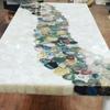 27 x 27 Inches Square Resin Coffee Table Top Agate with River Design Corner Table for Office Furniture Decor view 1