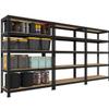 BuxWellBang 5 Tier Garage Storage Shelves - 32" W x 16" D x 63" H Adjustable Heavy Duty Metal Shelving Unit, Garage Shelving Utility Storage Rack for Basement, Pantry, Kitchen, Black, 3 PCS view 1