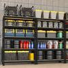 BuxWellBang 5 Tier Garage Storage Shelves - 32" W x 16" D x 63" H Adjustable Heavy Duty Metal Shelving Unit, Garage Shelving Utility Storage Rack for Basement, Pantry, Kitchen, Black, 3 PCS view 2